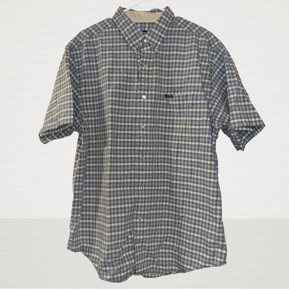 Chaps Ralph Lauren Short Sleeve Checkered Button Down Shirt (Men’s XL)